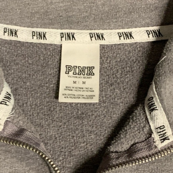 Pink VS Gray 3/4 Zip Sweatshirt - Picture 3 of 3